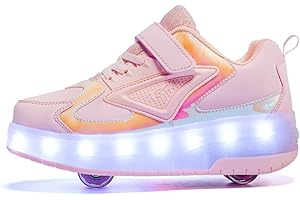 ROLLTONGOZ Chaussures à roulettes Garçons Filles Respirant Patins à roulettes pour Unisexe Enfants Retractable Basket Cadeaux créatifs de Vacances pour Enfants Chaussures Noël Nouvel an Cadeau d'anniversaire