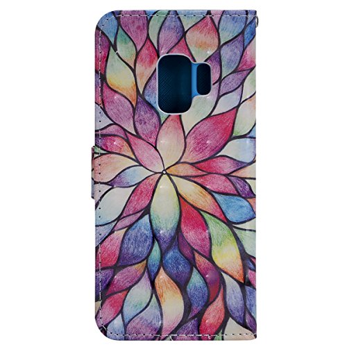 EUWLY Samsung Galaxy S9 Flip Case,Samsung Galaxy S9 Leather Wallet Case,3D Retro Ultra Slim PU Leather Flip Cover Wallet Case with Card Slots Stand Credit Card Holder Function Magnetic Closure Full Body [Anti-Scratch] [ Shockprrof] Protection Flip Folio Leather Cover Case for Samsung Galaxy S9 + 1 x Blue Stylus Pen