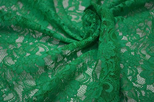 FUYA 150CM*150CM New French Fabric Eyelash Embroidery Lace Fabric African Cord Swiss Voile Lace for Wedding Lace Dress (Green)