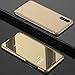 Produktbild FNBK Huawei P20 Pro Hülle Spiegel Cover Mirror Case Flip Schutzhülle Gold Handyhülle Wallet Handy PC Luxus Bumper Backcover Stand Stoßfest Bookstyle Männer Frauen Handytasche