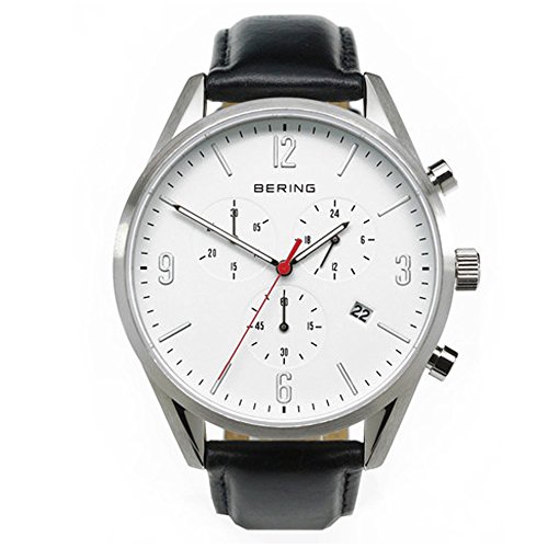 Bering Time Herren-Armbanduhr Chronograph Quarz Leder 10542-404