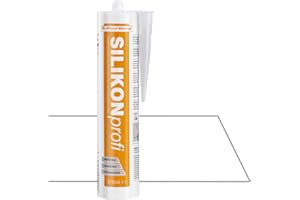 S-Polybond® Cartucho de silicona profesional de silicona de 310 ml, sellador para interior y exterior, sanitarios, cocina, silicona, etc. Sin meko (transparente, 1 cartucho)