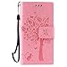 Produktbild Sony Xperia Z5 Compact Hülle,THRION PU Cat und Baum Brieftaschenetui mit magnetischer Handschlaufe und Ständerhalterung für Sony Xperia Z5 Compact, Pink