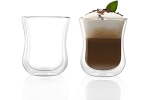 Stölzle Lausitz vasos de café y vasos de té Coffee 'n More, 180 ml, talla M, 2 unidades, taza térmica, para bebidas calientes y frías, soplado artesanalmente, aislantes, apto para lavavajillas