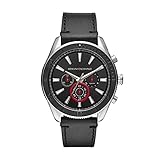 Armani Exchange Herren Analog Quarz Uhr mit Leder Armband AX1817