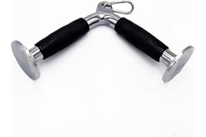 qibylift Deluxe LAT Pull Down Bar Strength Training Double D Handle Tricep V Shaped Press Down Bar with Rubber (V Bar Rubber)