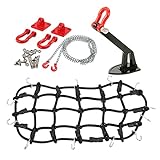 Equipaje elástico de goma Net + Tow Hook Tailer Chain + Winch Archor plegable para RC Car