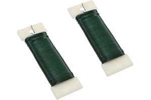 MIENOCOL 2 Rollen Grün Blumendraht,0.76mmø,Spule 35 m,Blumendraht Draht zum Dekorieren Basteln DIY Schmuckdraht Weich Handwerk für Weihnachtskränze Sträuße, Gestecke und andere floristische Arbeiten
