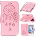 Produktbild Roreikes Apple iphone 6 Plus Hülle, iphone 6S Plus Case (5,5 Zoll), Traumfänger Campanula Muster Prägung Ledertasche Slim Retro PU Leder Bookstyle Handyhülle Tasche Flip Wallet Case mit Strap Portable Handytasche Anti-Scratch Shell Cash Pouch ID Card Slot Magnetverschluss Etui Soft Silikon für Apple iphone 6 Plus/ iphone 6S Plus (5,5 Zoll) Rosa
