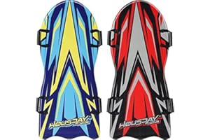 WONSEFOO Lot de 2 luges à neige Sled 49 pouces - Grande mousse - Pour 1 à 2 adultes - Avec poignée de frein Snow Sled 4 - Pour enfants et adultes - Hiver