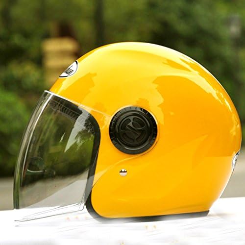 Helmet Electric vehicles motorcycle male lady sunscreen half Seasons (Color : Yellow)