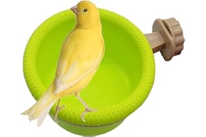 WACURRENTHYD Multi-Function Caged Bird Bath Bird Cage Parrot Supplies Bathing Tub for Canary Finch Budgerigar，Perch Stand(4.5")