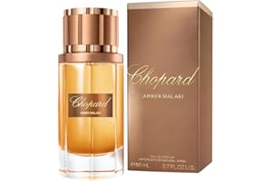 Chopard Amber Malaki 80 ml – Eau de Parfum pour Homme – Fragrance Ambrée Epicée – Notes Ardentes d'Ambre, de Fleur d'Oranger, de Bois de Papyrus et de Vanille Bourbon – Flacon en Verre Transparent