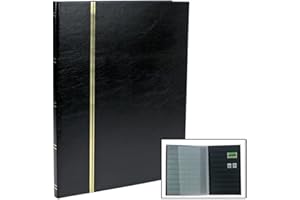 SAFE 158 Album pour Timbres avec 16 Pages Noires | gaufrage Ligne dorée sur la Couverture et le dos | 230 x 305 mm