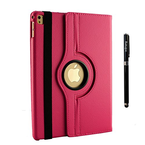 inShang ipad Pro 9.7 Hülle Cover für iPad Pro 9.7 inch (2016) , PU Leder Schutzhülle St?nder Smart Cover mit Super Automatische Einschlaf-/Aufwach funktion, case 360 Grad rotierende Schutzhülle mit Standfunktion + inShang Logo hochwertigen Stylus Eingabestift Stift rose