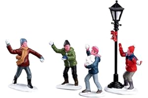 Lemax Pelea de Nieve de Navidad en la Ciudad – 4 Piezas
