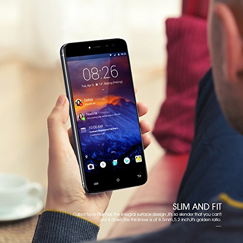 CUBOT Note Plus Smartphone 4G LTE Ohne Vertrag mit Fingerabdruck-Sensor, 5.2-Zoll-IPS-Bildschirm, Dual RÃ¼ckkamera, Dual SIM Standby, Android 7.0, 3GB RAM + 32 GB ROM, Bluetooth, GPS, WiFi(Schwarz)