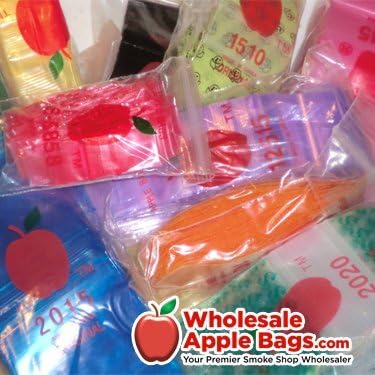 125125 Apple Mini Ziplock Baggies Asst'd Colors (10 PACKS) 1000 Bags by Apple Bags