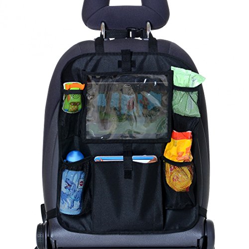 2er Set LCP Kids Auto Frontsitz Rückenlehnenschutz und Kindersitz Organizer mit Klarsichtfach für Tablet PC Pad - 3