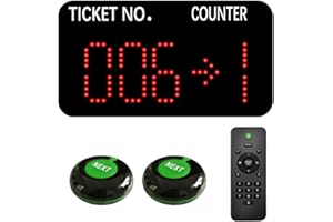 CYSSJF 3 Cifre Eliminacode Display| Kit Elimina Code Digitale,Schermo Numeri Attesa,Chiama Numeri |Clinica Farmacia Ristorante Bancone Reception | Display Numero Turno+2 Pulsanti di Chiamata