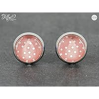 Ohrstecker Edelstahl * Cabochon - Dost gepunktet - 10 mm