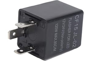 YWBL-WH Relé de Intermitencia LED 3 Pines Normalmente Abierto, sin Polaridad Relé Indicador de Señal de Giro 12V 24V CF15 JL-02 para Vehículo de Automóvil