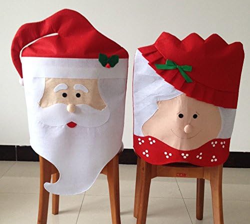 Hidas Home Party Decoration Mr &amp; Mrs Santa Claus Christmas Dining Room Chair Cover