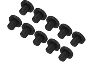 ‎QUARKZMAN QUARKZMAN High Temperature Silicone Plug, Diameter 8 mm/0.31 Inch, T-shaped Solid Rubber Plug, Hole Plug, Waterproof Sealing Plug, Black, Set of 10 (OD 15 mm/0.59 Inches)