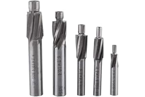 HILITAND 5pcs 4 Flûte Droite Fraise Fente Fraise Fraise Foret Bits Outil M3-M8 HSS-AL Mterial