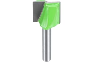 sourcing map Bottom Cleaning Router Bit 1/4" Shank Carbide Tipped Spoilboard Surfacing Planing CNC Mortising Bit for Slab Flattening Woodworking, 23/32" (18mm) Dia 5/8" (16mm) Depth