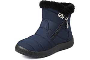GOGOUP Bambini Stivali da Neve Ragazzi Ragazze Inverno Impermeabili Caldo Foderato in Pelliccia Cotone Stivaletti Scarpe All'aperto Stivaletti Antiscivolo