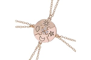 PYRUVAE 4 Stück Freundschaftskette für 4 Mädchen Halskette Schmuck Langstrecke Geburtstag Weihnachten Brautjungfer Beste Freunde Kette Geschenke Mädchen Schwestern Freundschaftsketten Bff Ketten