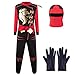 Produktbild Katara 1771 - Ninja Kostüm Anzug, Kinder, Verkleidung Fasching Karneval, Größe S, Rot Schwarz