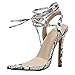 Produktbild Qmber Damen Sandalen High Heels Slingback Stiletto Peep Toe Pumps Glitzer Party Partyschuhe Offene Sommerschuhe Gürtelschnalle Riemchen Knöchel Schnalle Extrem /Black1,40