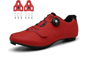 YOUNGTIE Cycling Shoes for Mens Womens Indoor Peloton Road Bike Shoes Included Cleats Clip Compatable Look Delta and SPD Lock Pedal