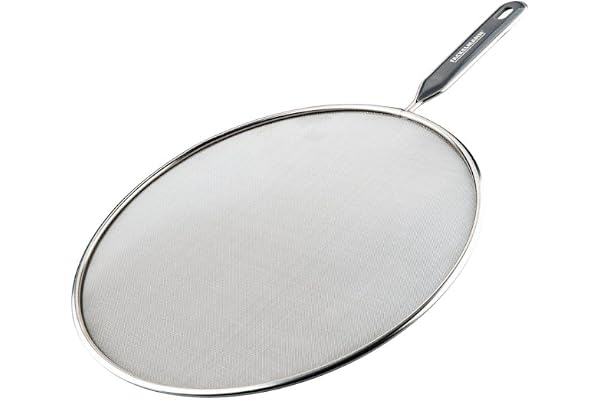Fackelmann 42344 stänkskydd, anti-stänkskydd, oljestänkskydd, plast, rostfritt stål, 43,5 x 28,9 x 0,6 cm