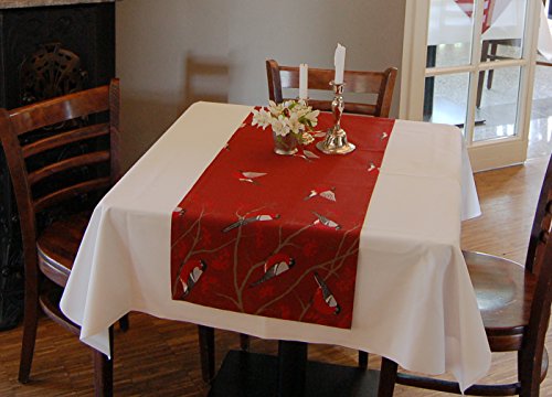 beties Beeren Vögel Kissenhülle ca. 50×50 cm in interessanter Größenauswahl im Landhausstil reine Baumwolle Farbe Marsala - 5
