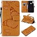 Produktbild JINXIUCASE Handyhülle Fall, Huawei Y9 2019 Hülle, Schmetterlingsblume Blumenmuster PU Leder Geldbörse Tasche mit Trageschlaufe für Huawei Y9 2019 / Enjoy 9 Plus (Farbe : Yellow)