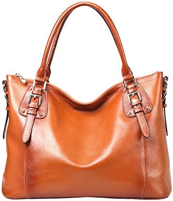 WoLu Vintage Genuine Soft Leather Large Tote Shoulder Bag (sorrel)
