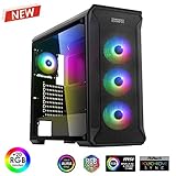 EMPIRE GAMING - Boitier PC Gamer Darkwitcher - ARGB Moyenne Tour ATX - Façade Métal Mesh et Paroi Latérale en Verre Trempé - 4 Ventilateurs 5 Volts PWM LED RGB Adressables 120 mm - MB Sync