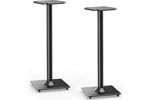 ELIVED Supporto universale per altoparlante 808 mm di altezza con base in vetro per altoparlanti satellitari, gestione dei cavi integrata per Teufel JBL Sony, ecc. 10 kg di carico