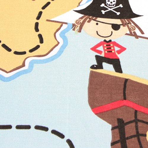 Jungen Piraten Bettwäsche Kids Quilt &Blau Schwarz Braun Bettwäsche Set (Blau, Rot, Gelb, Für Hundewelpen, Baumwollmischung, Blue Red Yellow, Double Duvet Cover ( Cotton Blend ) - 2