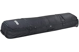 EVOC SNOW GEAR ROLLER ski and snowboard bag (for 3-4 pairs of skis or 2 snowboards, padded, foldable, replaceable skate wheels, avalanche compartment, size: L), Black