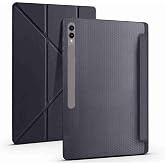 Fuchsia Galaxy Tab S10 Ultra ile Uyumlu 14.6 in&ccedil; Standlı Kalem B&ouml;lmeli Tri Folding Tablet Kılıfı