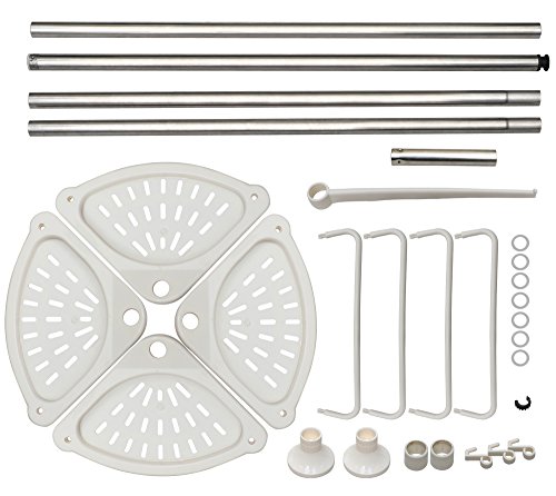 Yahee Teleskop Duschablage Duschecke Badregal Eckregal Duschablage mit 4 Böden 120 – 300 cm höhenverstellbar - 9