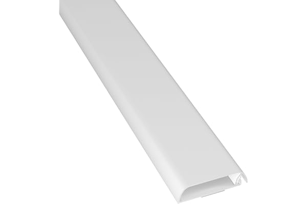D-Line Cache-Câbles TV Mural – Dissimule Les Câbles au Mur, Cache-Fils Auto-Adhésif, Design Discret à Profil Bas – 60 mm (l) x 15 mm (h) x 400 mm – Blanc