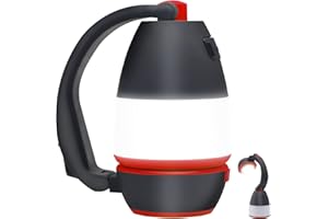 Fousômo 3 en 1 Lanterne de Camping à LED & Lampe de Poche à Main & Lampe de Table 5 Modes Rechargeable Tente Lumières Extérieur Banque de Puissance Multifonctionnel Projecteur Câble USB Inclus