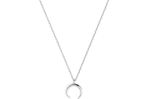 SINGULARU Naszyjnik Moonset - wisiorek ze srebra wysokiej próby 925 z półksiężycem - łańcuszek jeden rozmiar - biżuteria damska - różne wykończenia, jeden rozmiar, srebro wysokiej próby, bez kamieni
