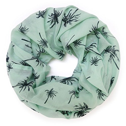 Preisvergleich Produktbild accessu® Loop Schlauchschal Tuch mit filigranen "Palm Tree" Druck Damen - mint