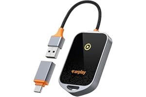 EKLAT Adaptateur CarPlay sans Fil | Version 2024 Ultra Performante | Compatible exclusivement avec Apple iPhone | Connexion WiFi 6 et Bluetooth 5.2 | Plug & Play